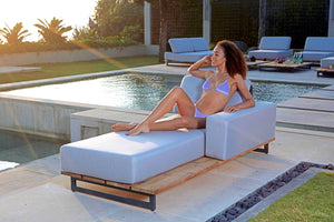 Skyline Design - Ona - 2 Seat Chaise Longue Set with Teak Side Table