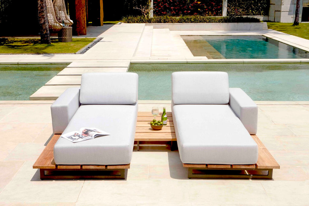 Skyline Design - Ona - 2 Seat Chaise Longue Set with Teak Side Table