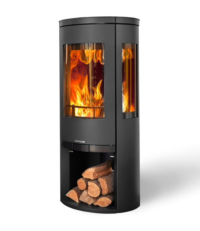 Opus - Trio LS SE - 5kW DEFRA Approved Wood Burning Stove With Log Store