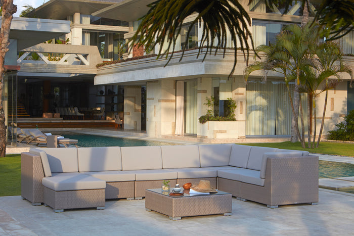 Skyline Design - Pacific -  7 Seat Outdoor Lounge Set with Ottoman and Coffee Table