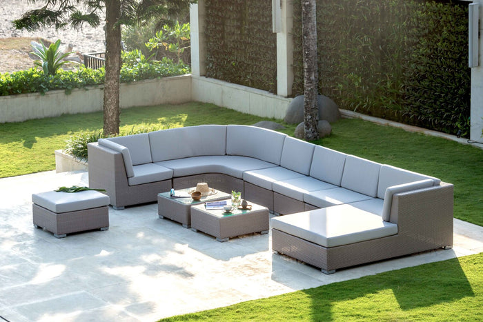 Skyline Design - Pacific -  7 Seat Outdoor Lounge Set with Ottoman and Coffee Tables