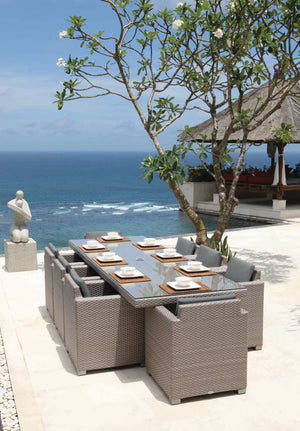 Skyline Design - Pacific - 8 Seat Outdoor Dining Set with Rectangle Dining Table