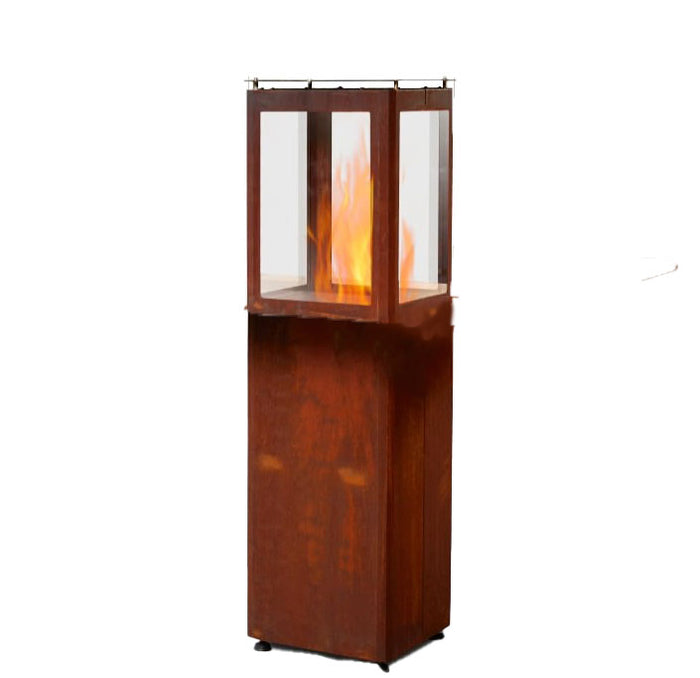 Primato - Qube - Pellet Patio Heater - Corten Steel