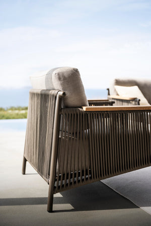 Skyline Design - Scoop - 4 Seat Outdoor Lounge Set with Coffee Tables and Bay Pouf Stool
