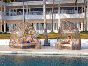Skyline Design - Surabaya - 6 Seat Kubu Mushroom Daybed Set with Side Tables