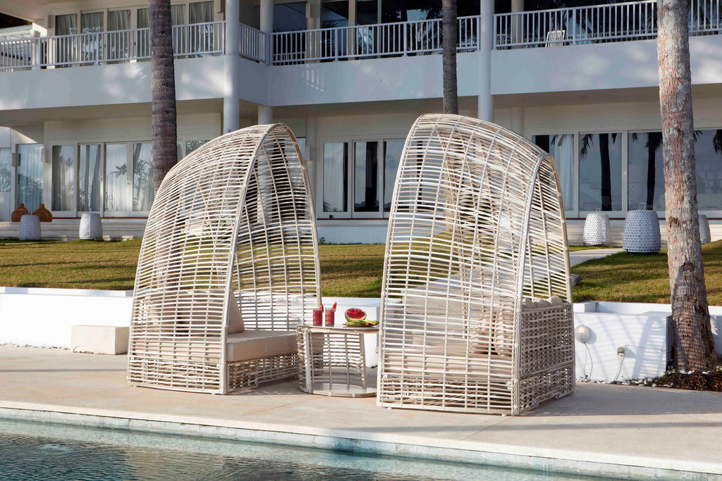 Skyline Design - Surabaya - 2 Seat Off White Daybed Set with Side Table