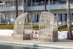 Skyline Design - Surabaya - 2 Seat Off White Daybed Set with Side Table