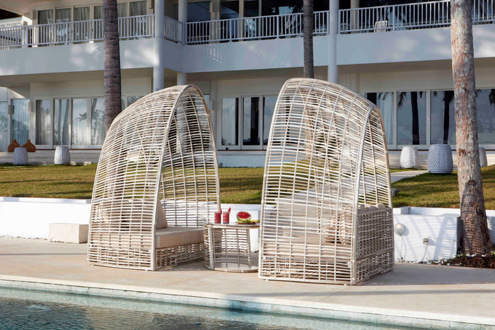 Skyline Design - Surabaya - 4 Seat Off White Daybed Set with Side Table
