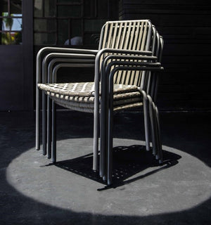 Skyline Design - Trinity - Carbon 6 Seat Outdoor Dining Set with Teak Alaska Table