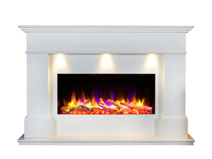 Celsi - Ultiflame VR Adour Elite Illumia 33" - Smooth White Freestanding Suite white background