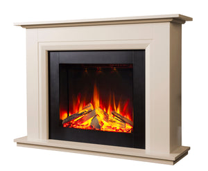 Celsi - Ultiflame VR Elara S-600 - Smooth Cream Freestanding Suite on white background