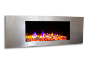 Celsi - Ultiflame Fires -  VR Metz 33" Silver Wall Inset Electric Fire on white background