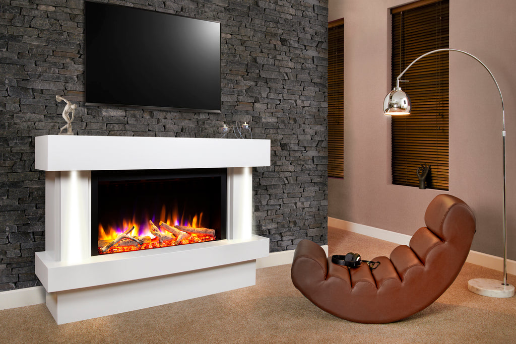 Celsi - Ultiflame VR Orbital 800 Illumia - Smooth White Freestanding Suite