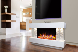 Celsi - Ultiflame VR Toronto 800 Illumia - Textured White Freestanding Suite