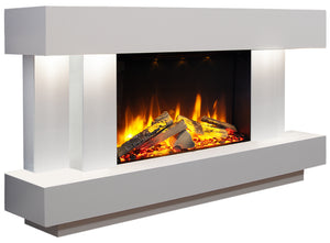 Celsi - Ultiflame VR Toronto S-600 Illumia - Smooth White Freestanding Suite on white background