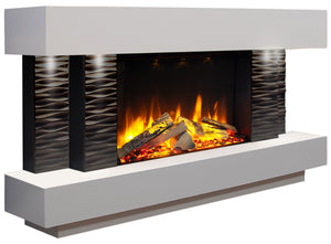 Celsi - Ultiflame VR Toronto S-600 Illumia - Textured Black and White Freestanding Suite on white background