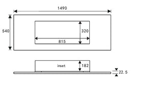 Celsi - Ultiflame Fires -  VR Metz 33" Champagne Wall Inset Electric Fire measurements