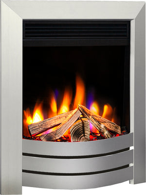 Celsi - Ultiflame Fires - VR Camber Silver Hearth Mounted Electric Fire on white background