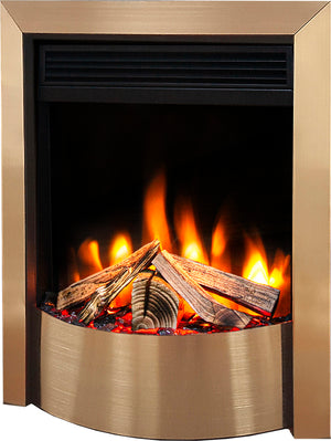 Celsi - Ultiflame Fires - VR Contemporary Champagne Hearth Mounted Electric Fire on white background