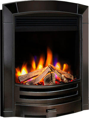 Celsi - Ultiflame Fires - VR Decadence Black Nickel Hearth Mounted Electric Fire on white background