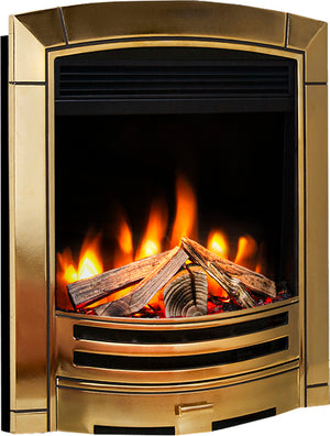 Celsi - Ultiflame Fires - VR Decadence Gold Hearth Mounted Electric Fire on white background