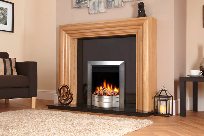 Celsi - Ultiflame Fires - VR Essence Brushed Silver Hearth Mounted Electric Fire