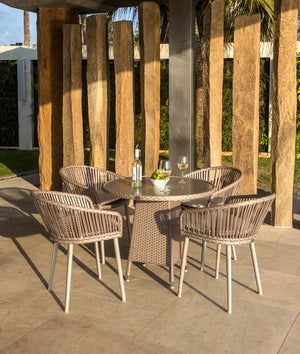 Skyline Design - Valetti - 4 Seat Outdoor Dining Set with Large Round Tivoli Bistro Table