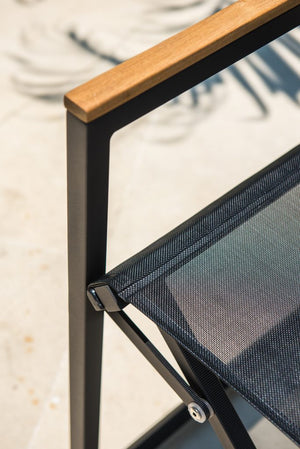 Skyline Design - Venice - Carbon 8 Seat Outdoor Dining Set with Alaska Carbon Teak Rectangle Dining Table