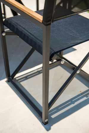 Skyline Design - Venice - Carbon 8 Seat Outdoor Dining Set with Alaska Carbon Teak Rectangle Dining Table