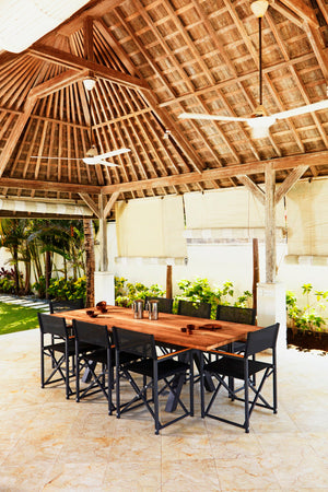 Skyline Design - Venice - Carbon 8 Seat Outdoor Dining Set with Alaska Carbon Teak Rectangle Dining Table