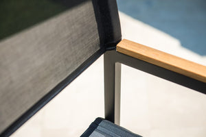 Skyline Design - Venice - Carbon 8 Seat Outdoor Dining Set with Alaska Carbon Teak Rectangle Dining Table