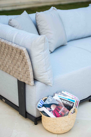Skyline Design - Windsor - Carbon 5 Seat Outdoor Lounge Set with Teak Nautic Coffee Table
