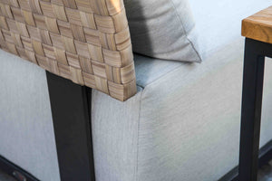 Skyline Design - Windsor - Carbon 2 Seat Outdoor Chaise Lounge Set with Teak Nautic Side Table