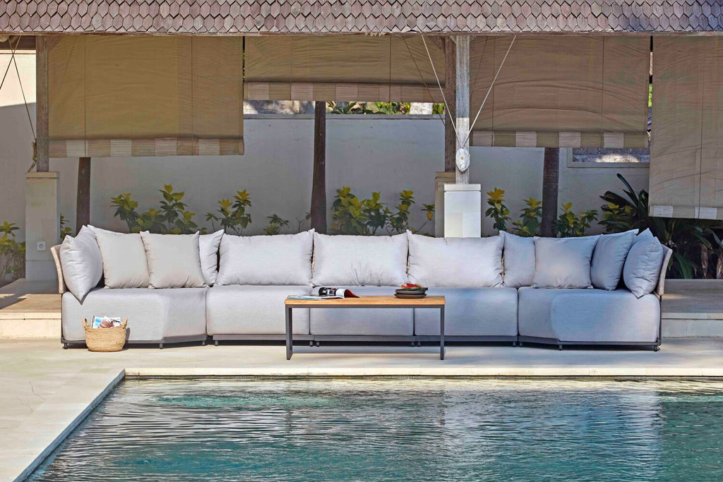 Skyline Design - Windsor - Carbon 5 Seat Outdoor Lounge Set with Teak Nautic Coffee Table