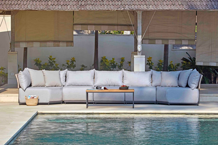 Skyline Design - Windsor - Carbon 5 Seat Outdoor Lounge Set with Teak Nautic Coffee Table