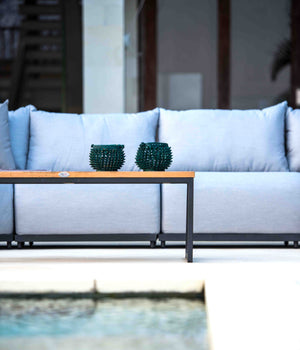 Skyline Design - Windsor - Carbon 5 Seat Outdoor Lounge Set with Teak Nautic Coffee Table