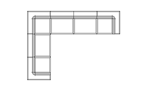 Blinde Design Relax Modular 6 L-Sectional Flanelle