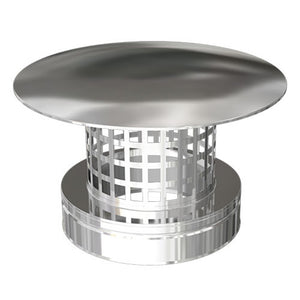 5” Insulated Twin Wall - Rain Caps - Stainless Steel