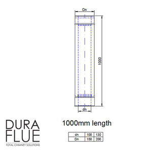 4” Balanced Gas Flue -  Straight Lengths - Stainless Steel