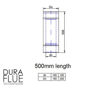 4” Balanced Gas Flue -  Straight Lengths - Stainless Steel