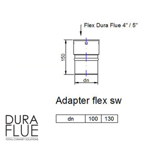5” Balanced Gas Flue -  Standard Adapters - Matt Black