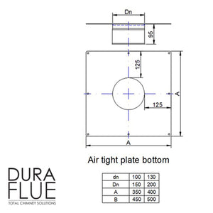 5” Balanced Gas Flue -  Airtight Plates - Stainless Steel