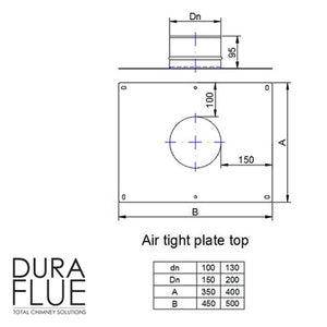 5” Balanced Gas Flue -  Airtight Plates - Stainless Steel