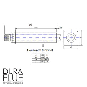 5” Balanced Gas Flue -  Terminals - Stainless Steel