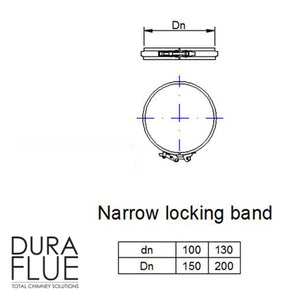 5” Balanced Gas Flue -  Narrow Locking Band - Stainless Steel