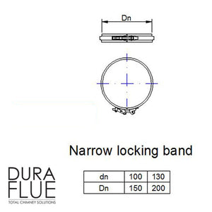 4” Balanced Gas Flue -  Narrow Locking Band - Stainless Steel