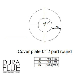 5” Balanced Gas Flue -  2 Part 0° Finishing Round Plate - Stainless Steel