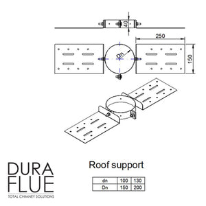 5” Balanced Gas Flue -  Roof Support - Stainless Steel