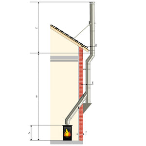 5" External Flue System Kit With Offset - Stainless Steel