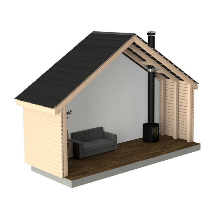 5" Single Storey Garden Shed/Outhouse Flue Kit - Stainless Steel